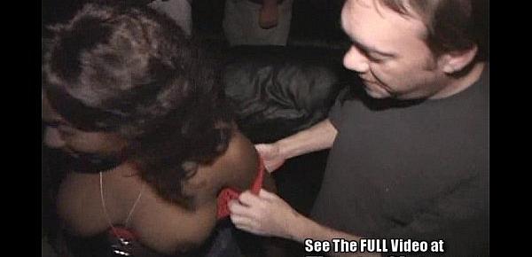  Hot Busty Black Girl Getting Covered In Strangers Cum In A Public Porn Theater!